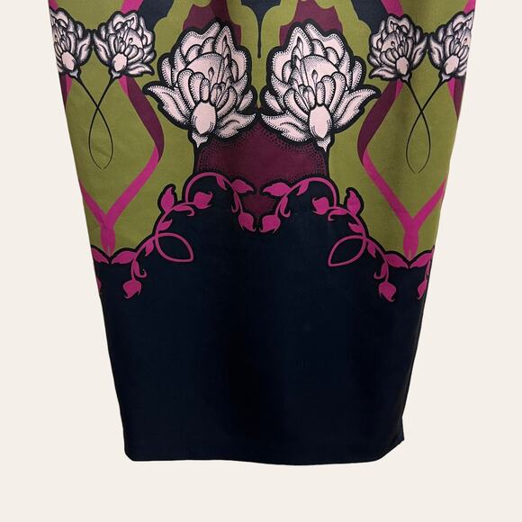 Ted Baker London Zyta Navy Blue Tapestry Floral Sleeveless Sheath Dress Sz 4 - Picture 4 of 9